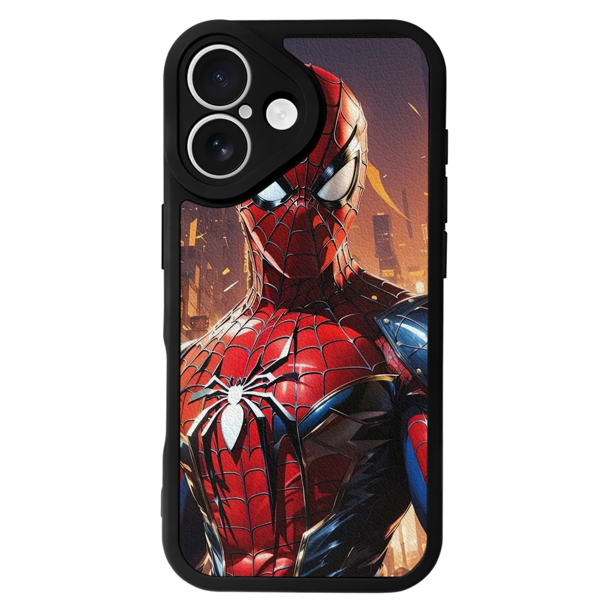 （画像用） Spider Man スパイダーマン 【iPhone 16シリーズ対応】シリコンスマホケース（レザー調） 材質：シリコン